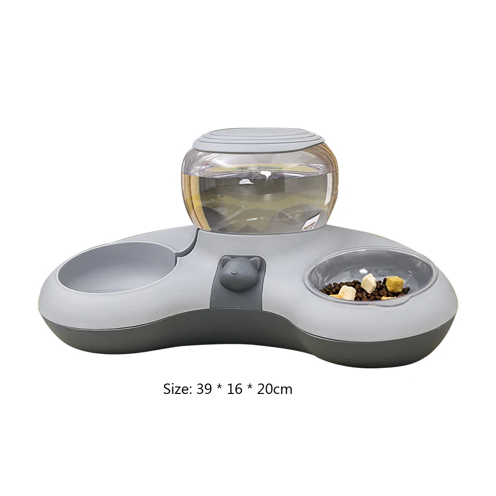 2-in-1 Automatic Pet Water Drinker & Food Bowl