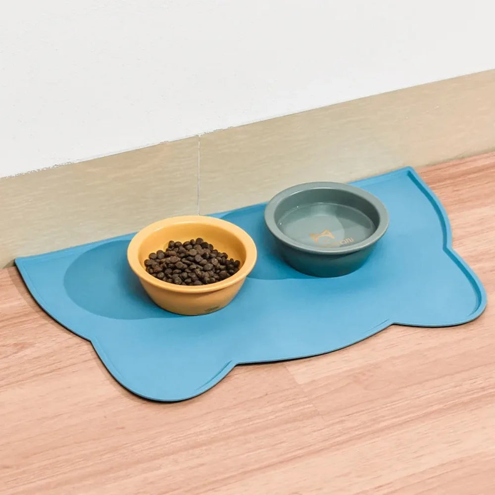 Tapis de gamelle anti-salissure en silicone de qualité alimentaire pour animaux de compagnie