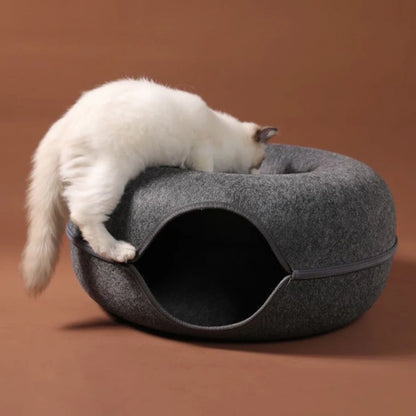 2-in-1 Donut Cat Bed & Tunnel