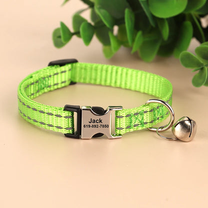 Collier réfléchissant personnalisé pour chat et chien