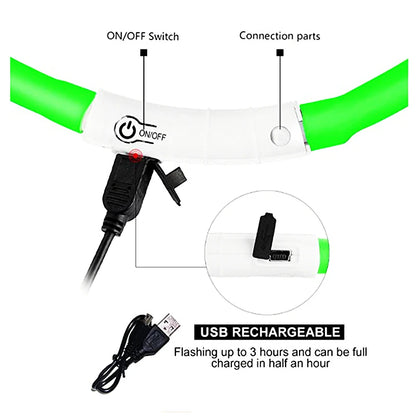 Collier LED rechargeable par USB pour animaux de compagnie