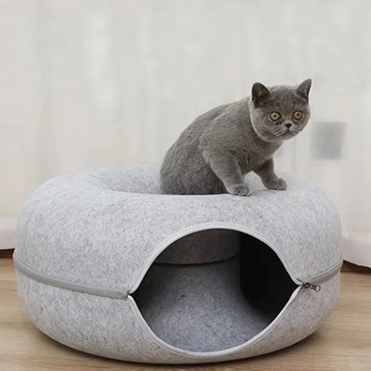 2-in-1 Donut Cat Bed & Tunnel