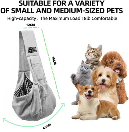 Sac bandoulière en coton pour animaux de compagnie