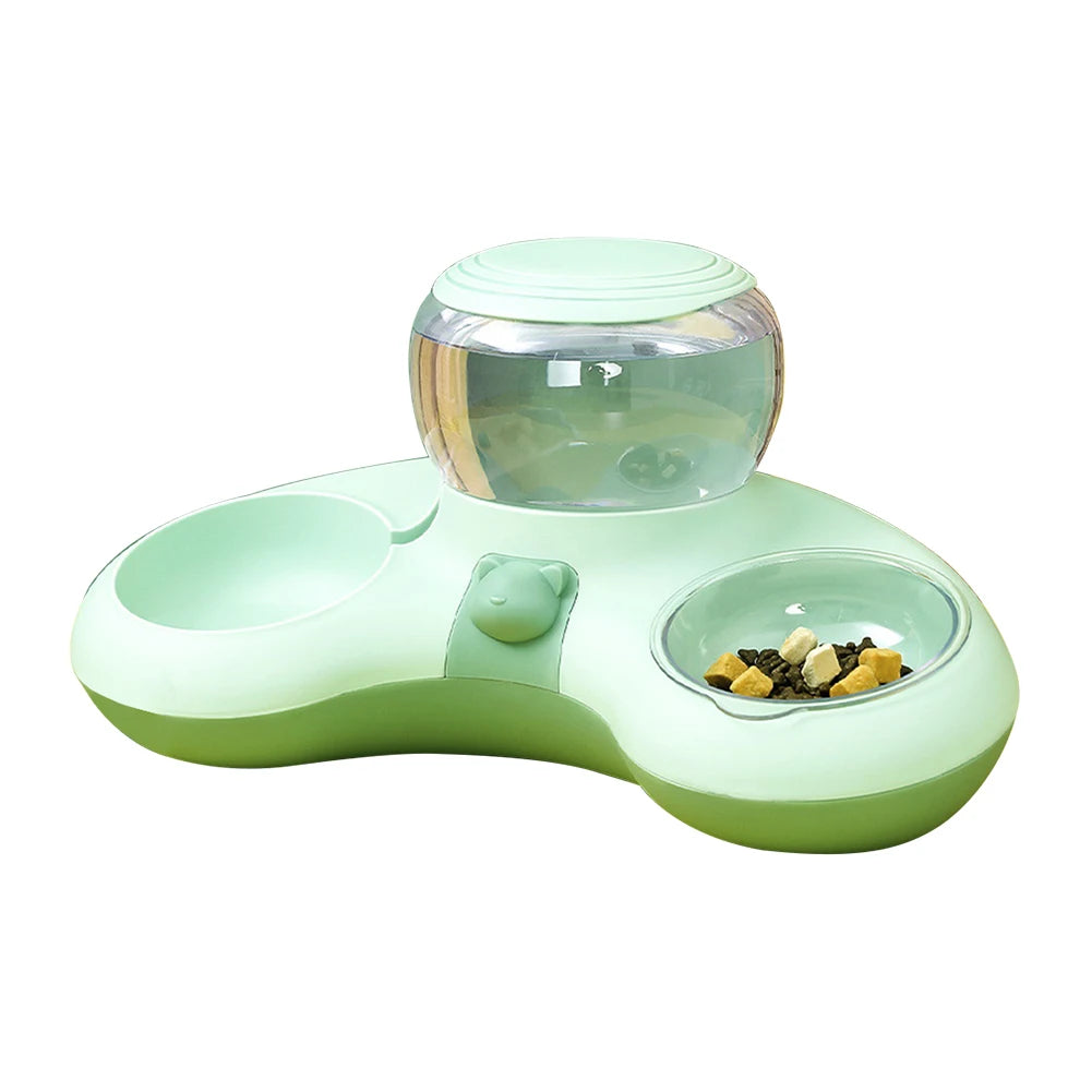 2-in-1 Automatic Pet Water Drinker & Food Bowl