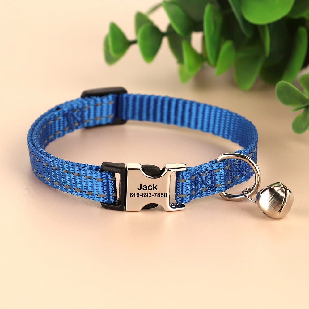 Collier réfléchissant personnalisé pour chat et chien