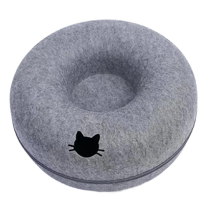 2-in-1 Donut Cat Bed & Tunnel