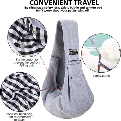 Sac bandoulière en coton pour animaux de compagnie