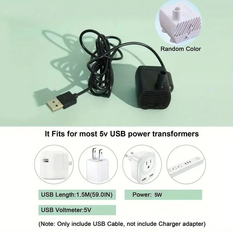 Elektrischer, stummer USB-Trinkbrunnen für Haustiere, 1 l