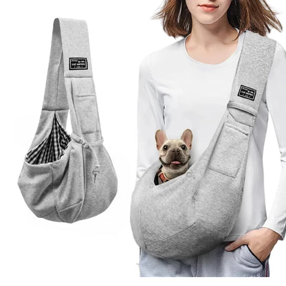 Sac bandoulière en coton pour animaux de compagnie