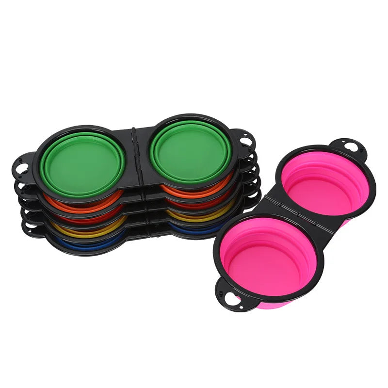 2-in-1 Collapsible Double Feeding Bowl