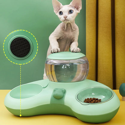 2-in-1 Automatic Pet Water Drinker & Food Bowl