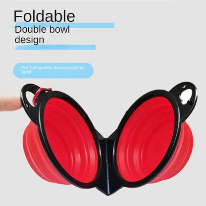 2-in-1 Collapsible Double Feeding Bowl