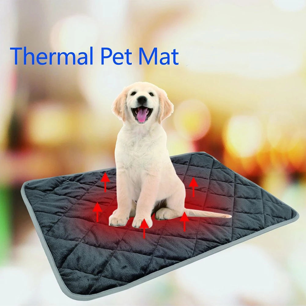 Tapis d'hiver lavable et chauffant pour chien et chat