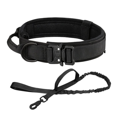 Ensemble collier et laisse de dressage tactique réglable pour chien