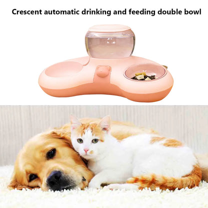 2-in-1 Automatic Pet Water Drinker & Food Bowl