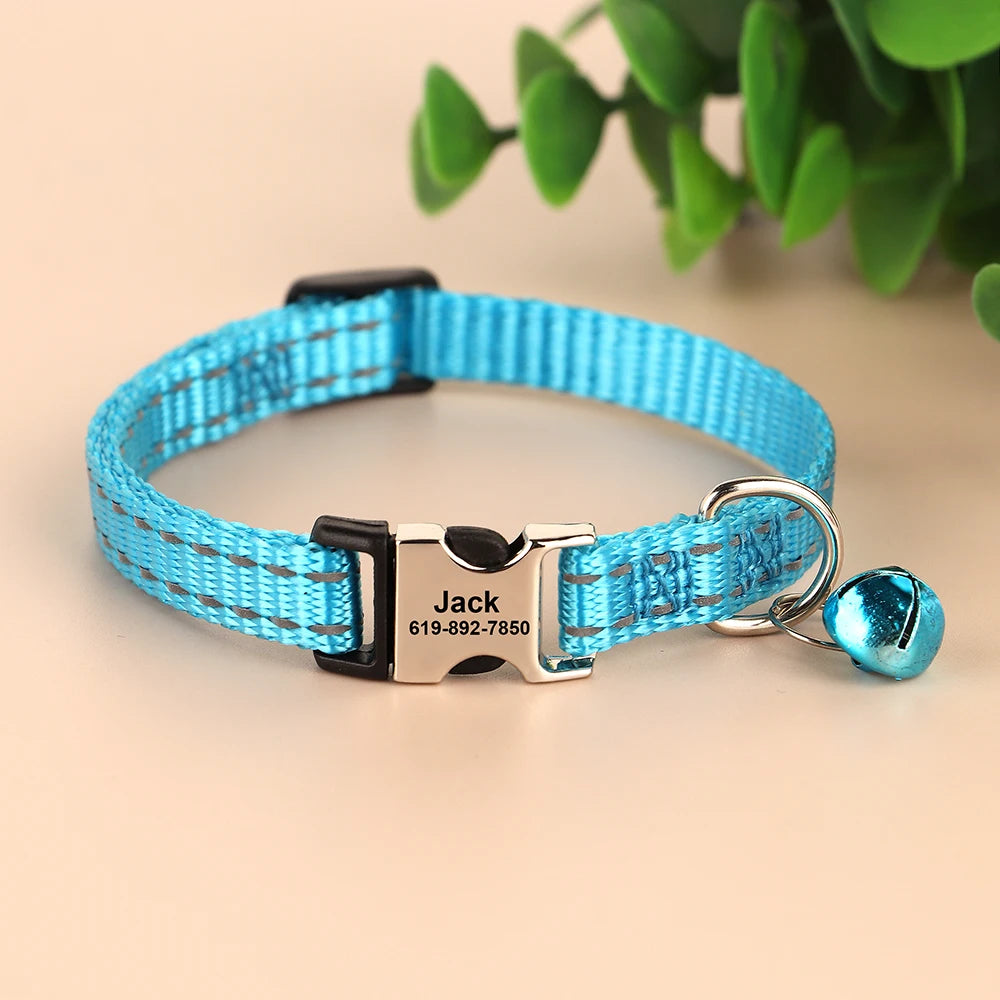 Collier réfléchissant personnalisé pour chat et chien