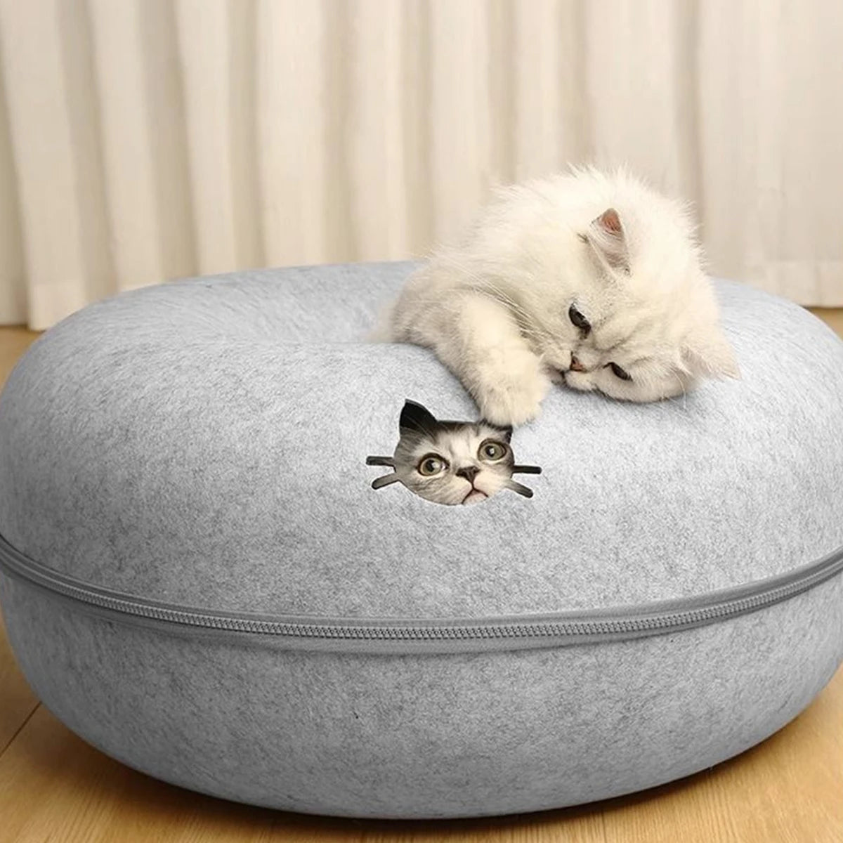 2-in-1 Donut Cat Bed & Tunnel