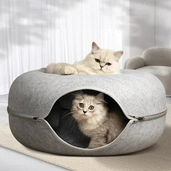 2-in-1 Donut Cat Bed & Tunnel