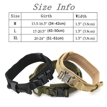 Ensemble collier et laisse de dressage tactique réglable pour chien